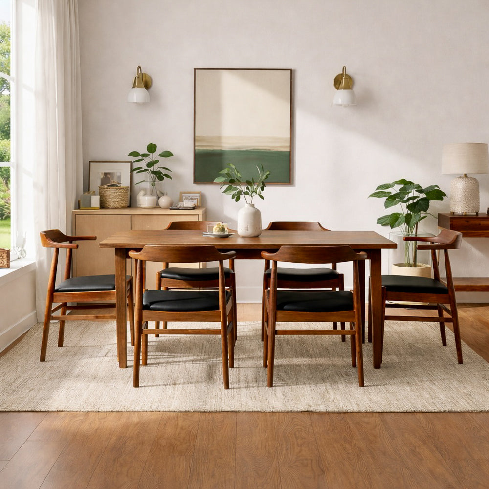 Sterling Modern Black Vegan Leather Dining Chair Set | Scandinavian Design | MidinMod
