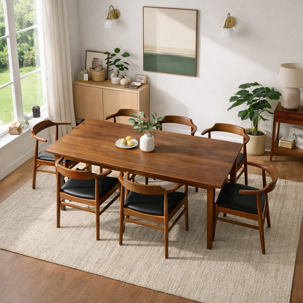 Sterling Modern Black Vegan Leather Dining Chair Set | Scandinavian Design | MidinMod