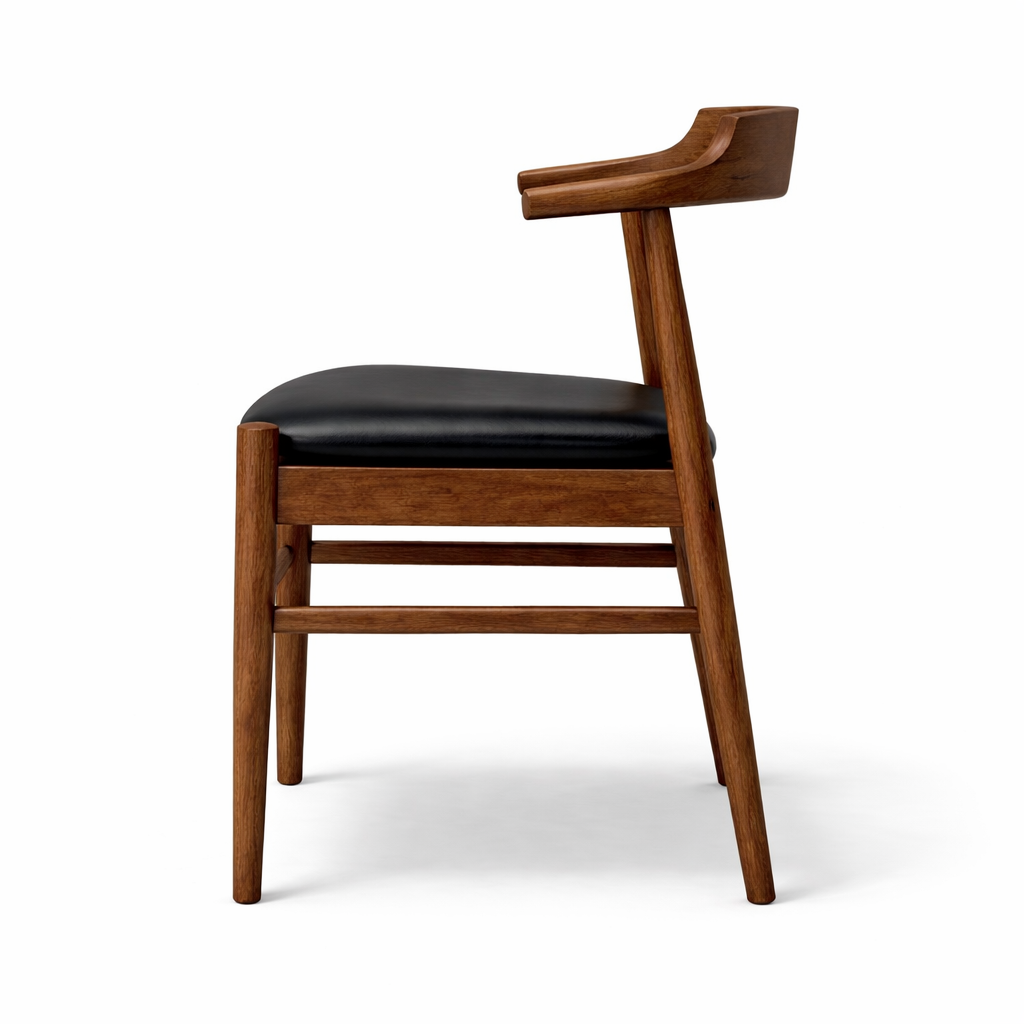 Sterling Modern Black Vegan Leather Dining Chair Set | Scandinavian Design | MidinMod