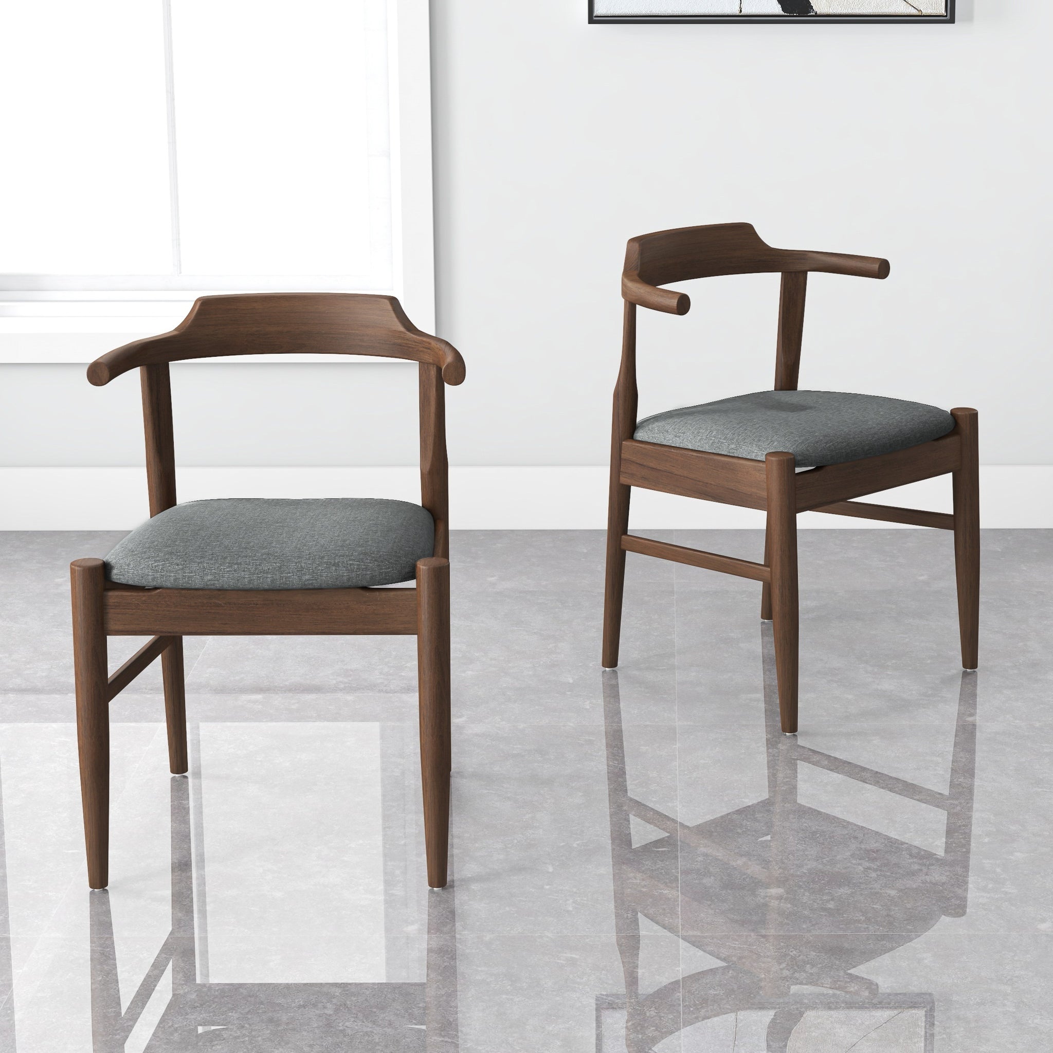 Sterling Dining Chair Gray Fabric - MidinMod