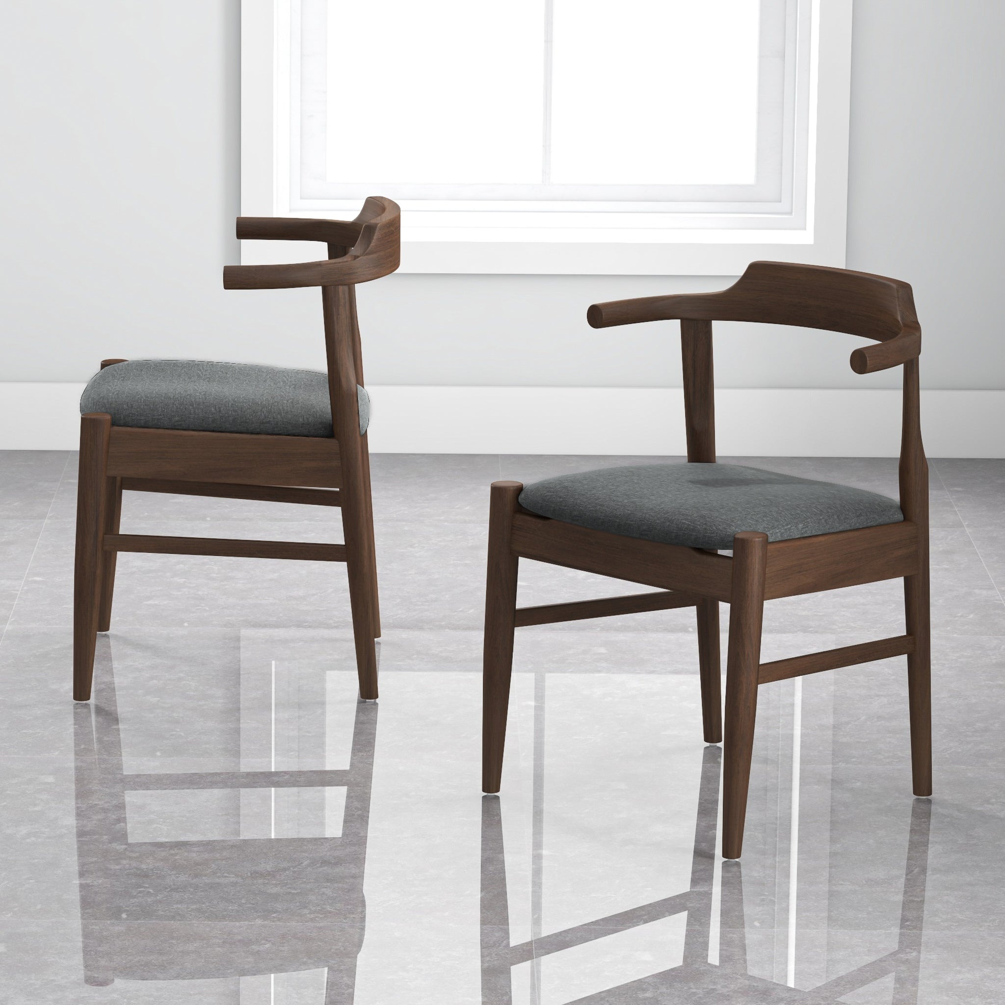 Sterling Dining Chair Gray Fabric - MidinMod