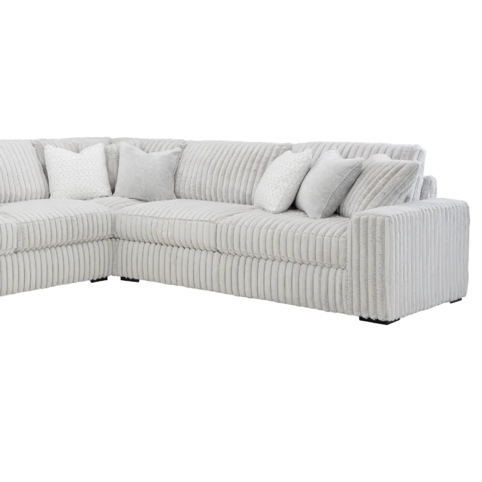 Stupendous 3-Piece Jumbo Cord Sectional with Feather Blend | MidinMod