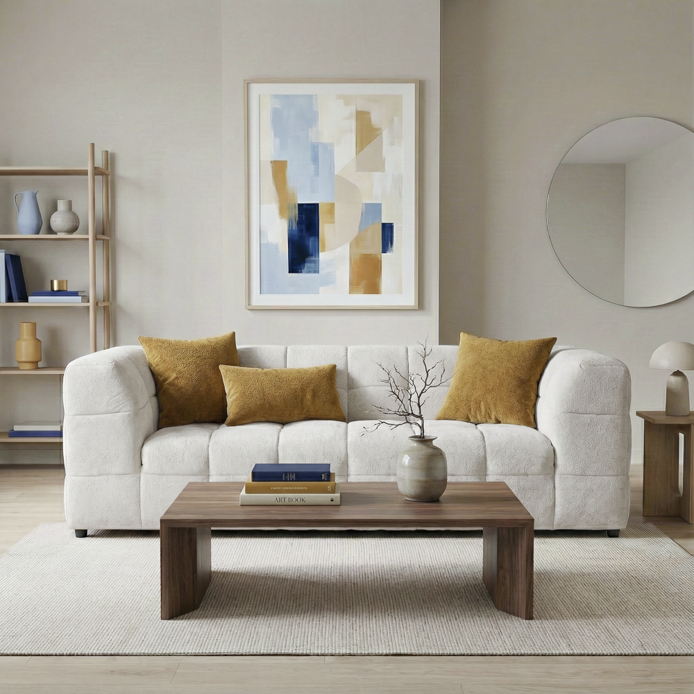 Tacoma Beige Boucle Sofa
