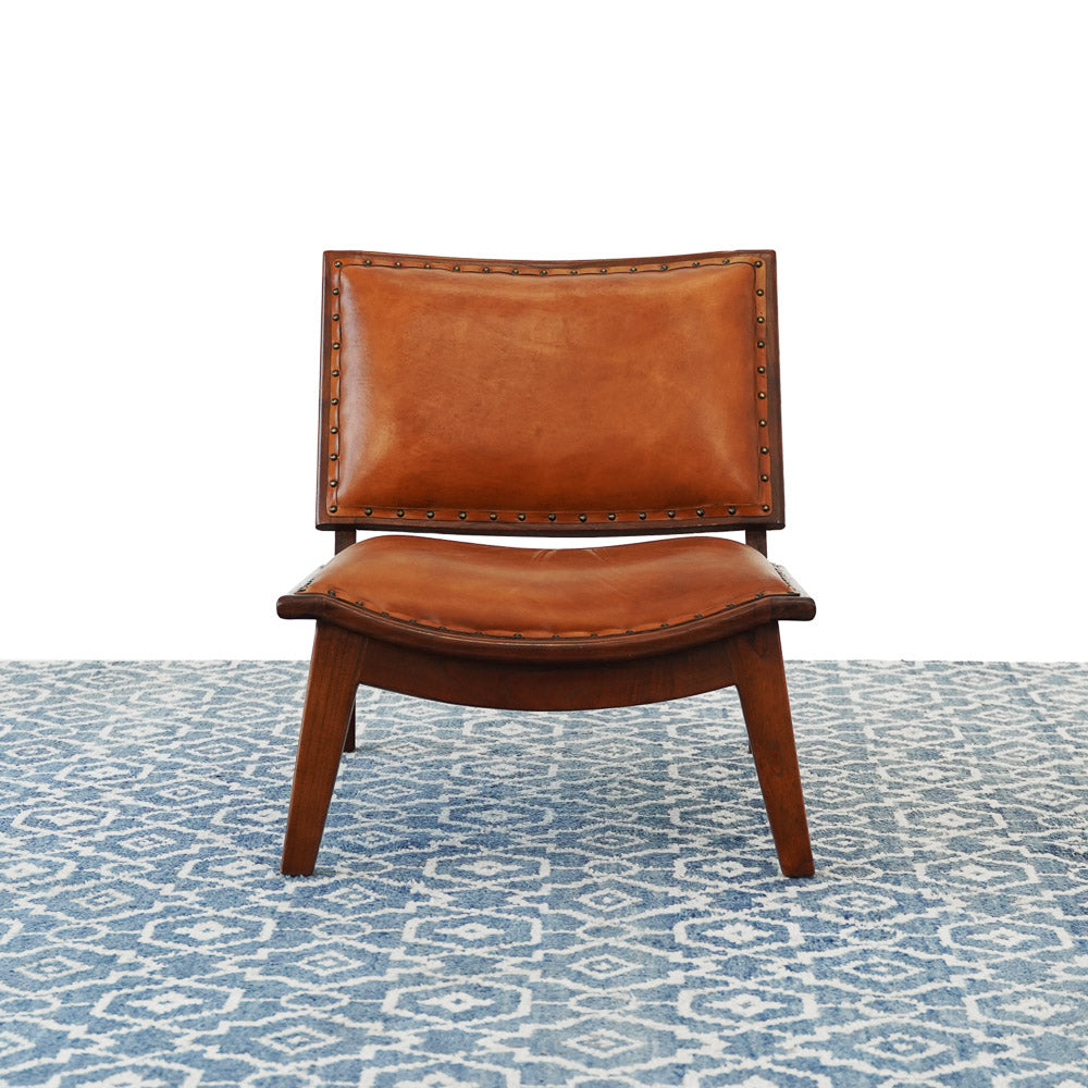 Tator Tan Leather Lounge Chair - MidinMod