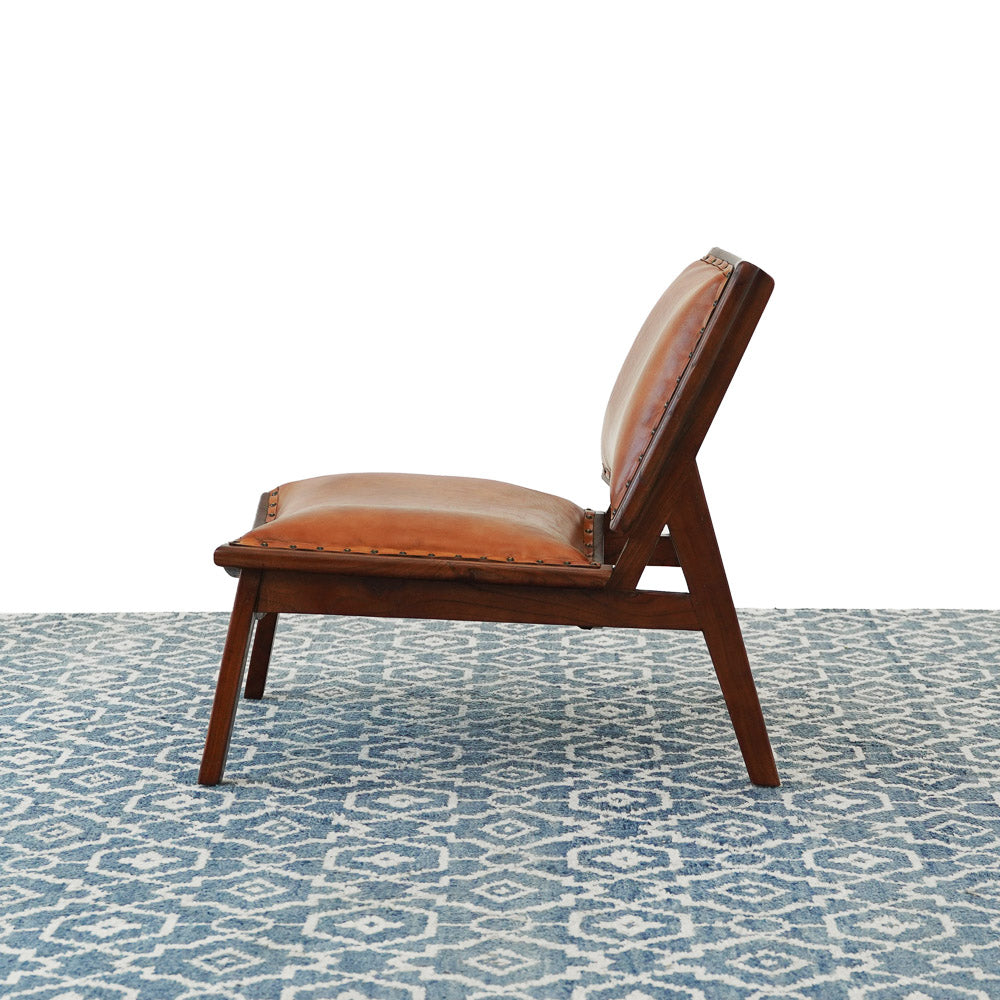 Tator Tan Leather Lounge Chair - MidinMod