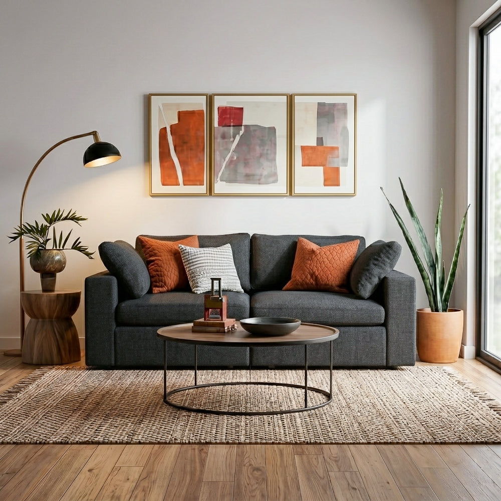 Texas Dark Gray Modern Modular 2-Piece Sofa | MidinMod