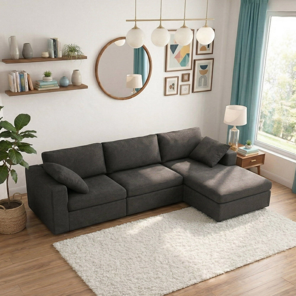 Texas Dark Gray Modern Modular Corner Sectional Sofa | MidinMod
