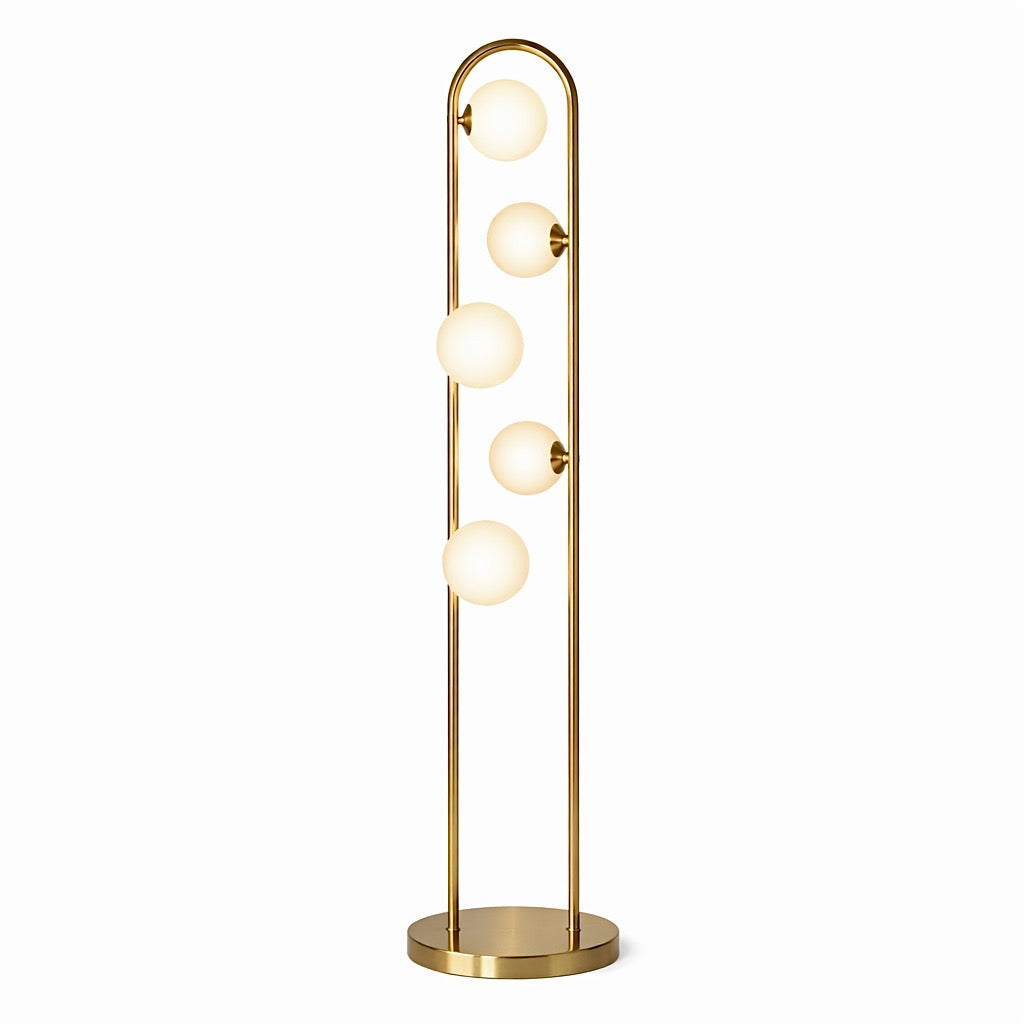 Trance Contemporary Floor Lamp in Sleek Metal with Pure White Shade | MidinMod