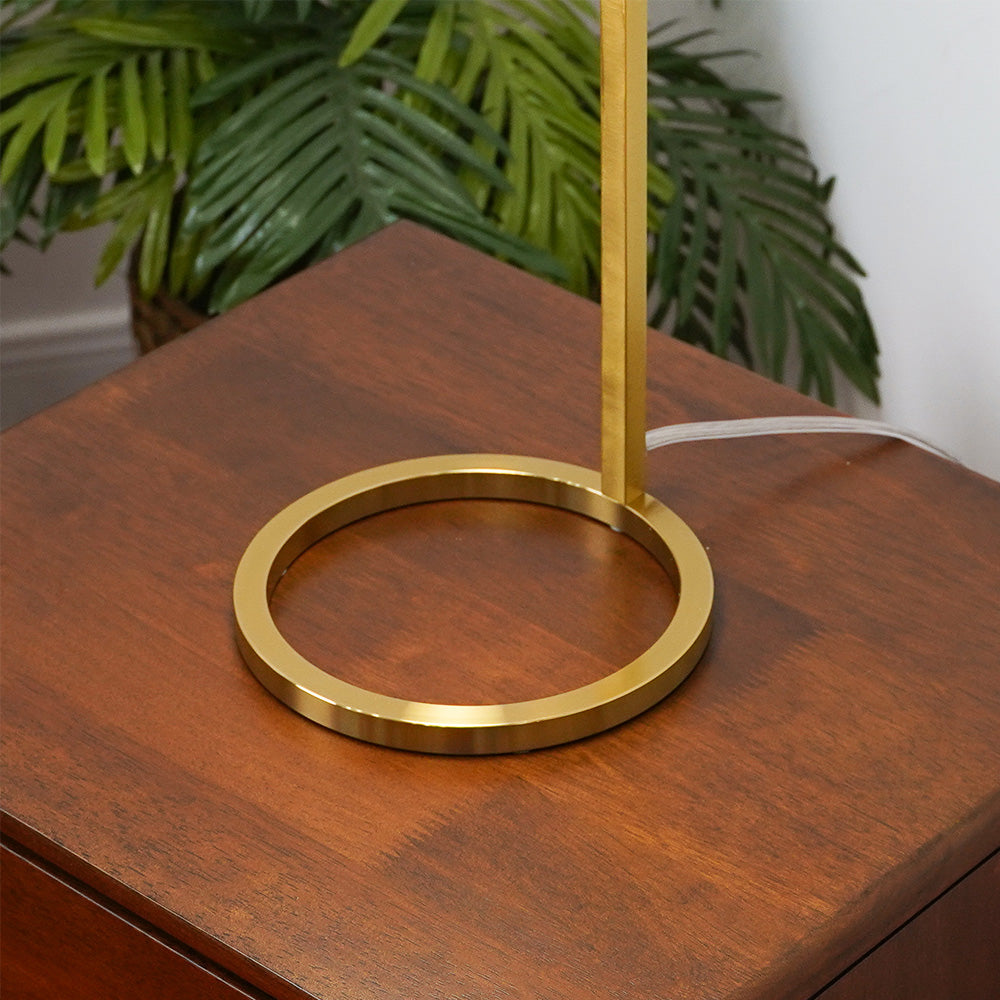 Velvet Globe Table Lamp White Opal Glass with Dimmer Switch Inline