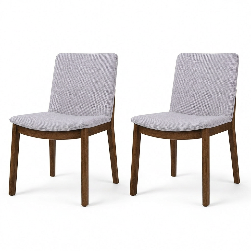 Virginia Mid-Century Modern Scandinavian Dining Chair with Fabric Upholstery - MidinMod