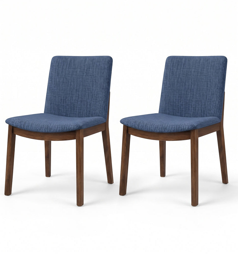 Virginia Mid-Century Modern Scandinavian Dining Chair with Fabric Upholstery - MidinMod