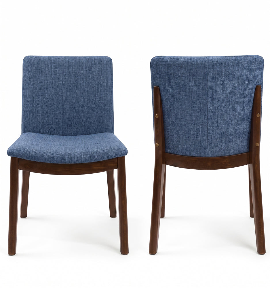 Virginia Mid-Century Modern Scandinavian Dining Chair with Fabric Upholstery - MidinMod