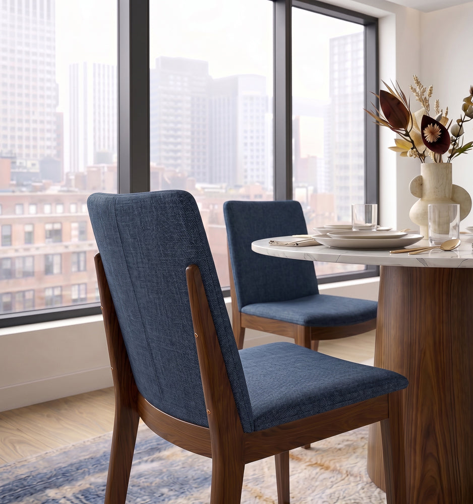 Virginia Mid-Century Modern Scandinavian Dining Chair with Fabric Upholstery - MidinMod