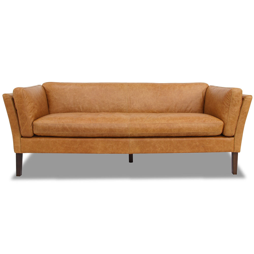 Warner Waxy Tan Leather Sofa - MidinMod
