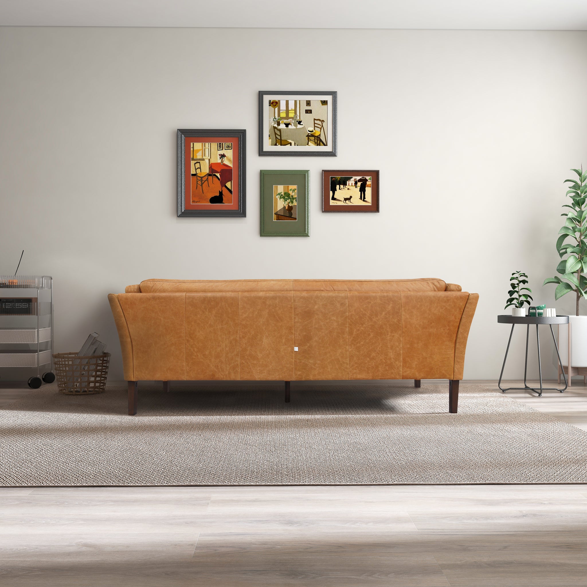 Warner Waxy Tan Leather Sofa - MidinMod