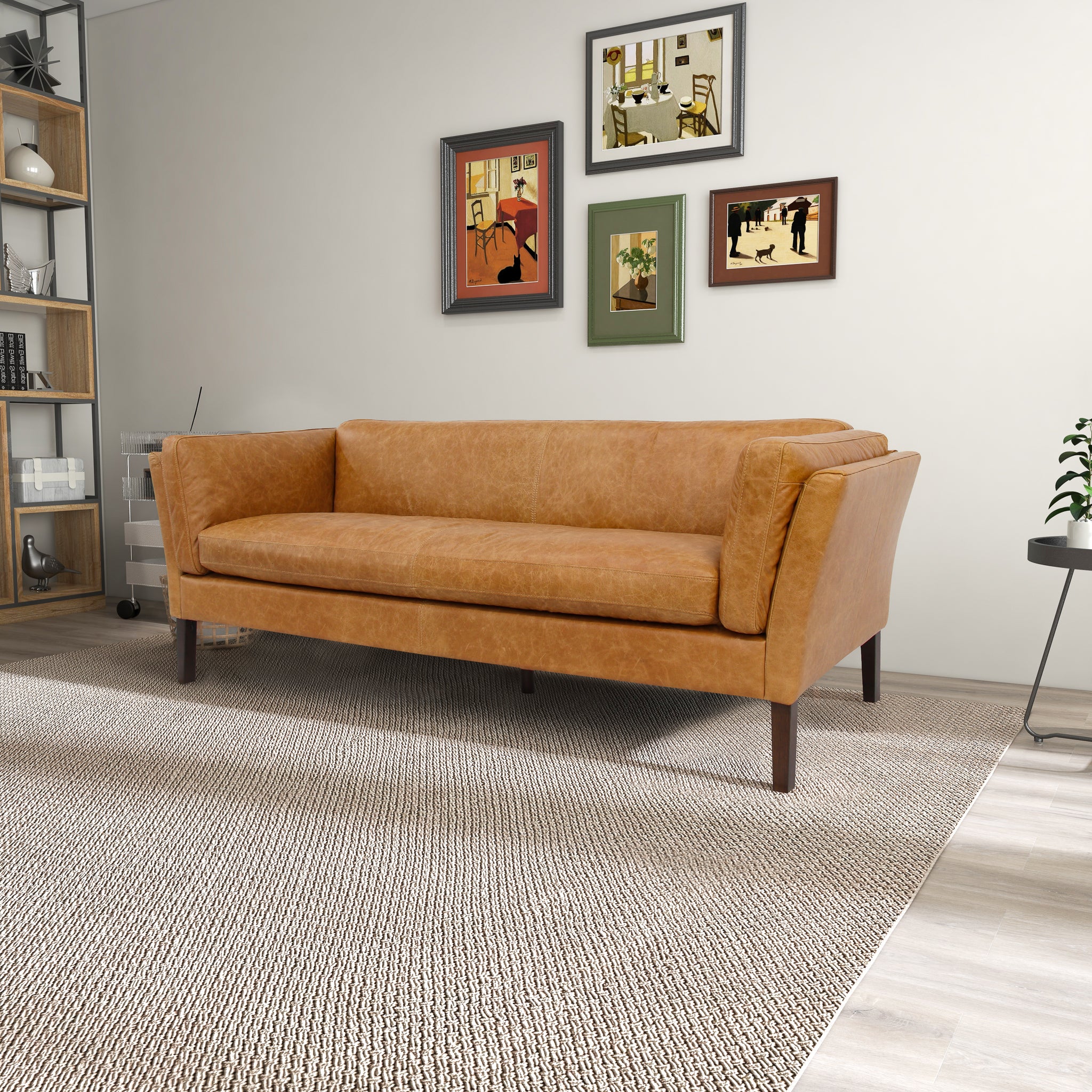 Warner Waxy Tan Leather Sofa - MidinMod