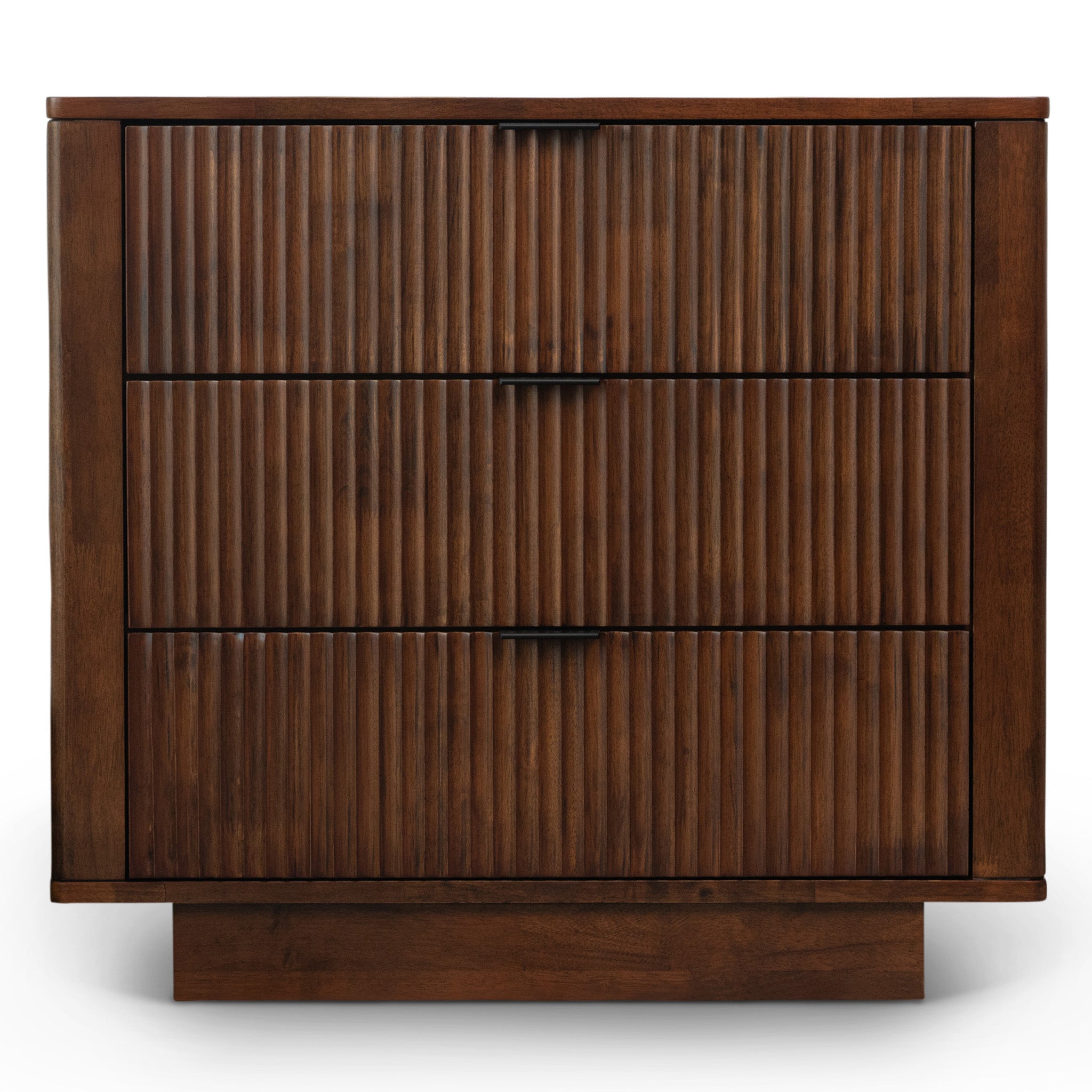 Webster 3 Drawers Walnut Nightstand - MidinMod