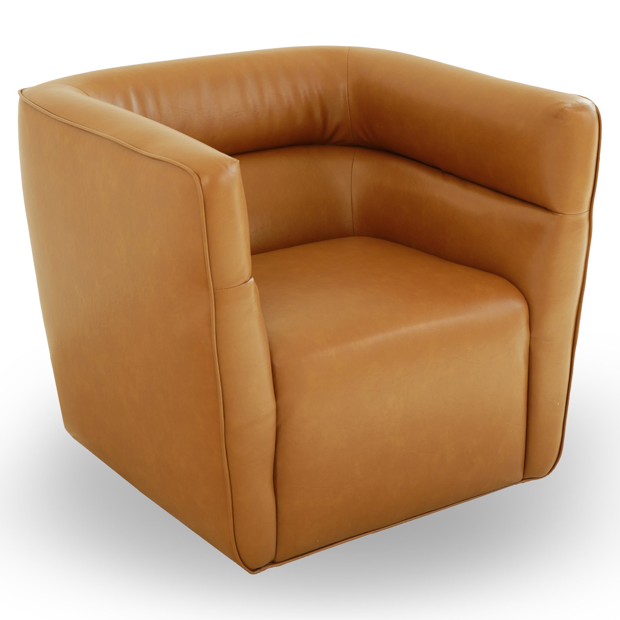 Weimar Swivel Chair - Tan Vegan Leather - MidinMod
