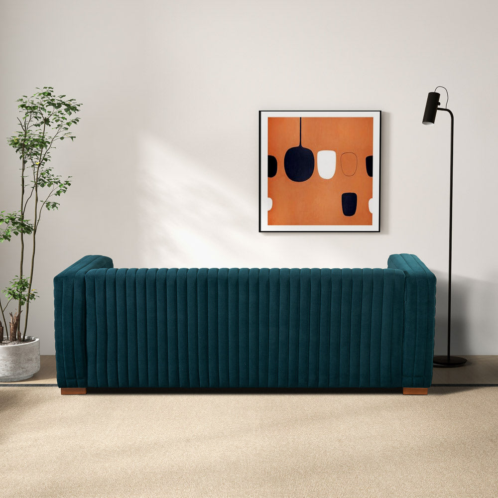 Zaha Blue Velvet Sofa - MidinMod