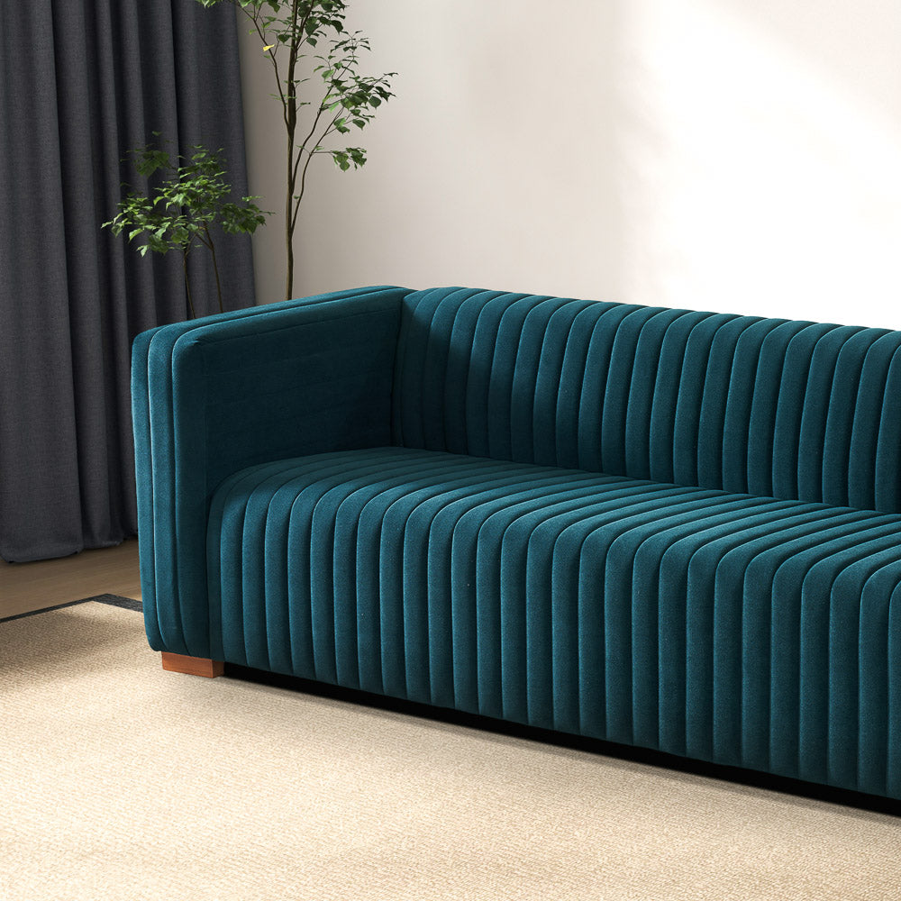 Zaha Blue Velvet Sofa - MidinMod