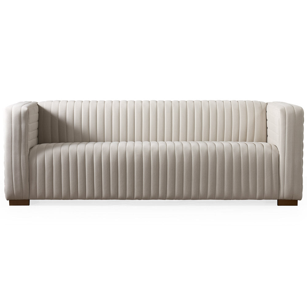 Zaha Cream Velvet Sofa - MidinMod