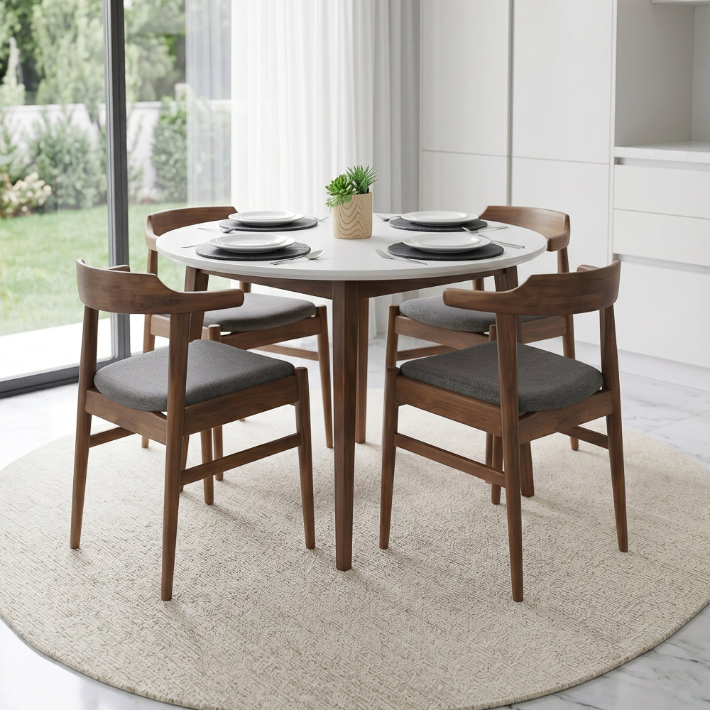 Zola Modern Grey Fabric Dining Chair Set | Danish-Inspired Seating | MidinMod