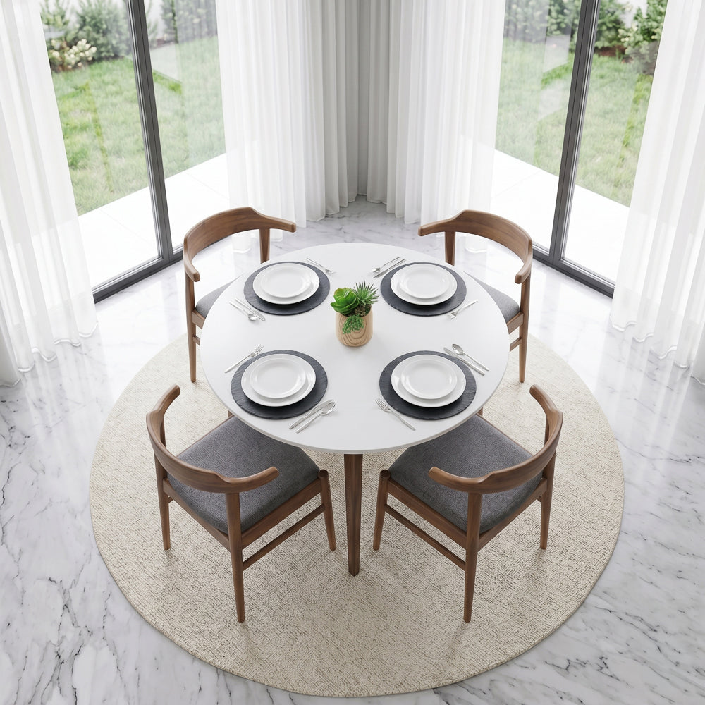Zola Modern Grey Fabric Dining Chair Set | Danish-Inspired Seating | MidinMod