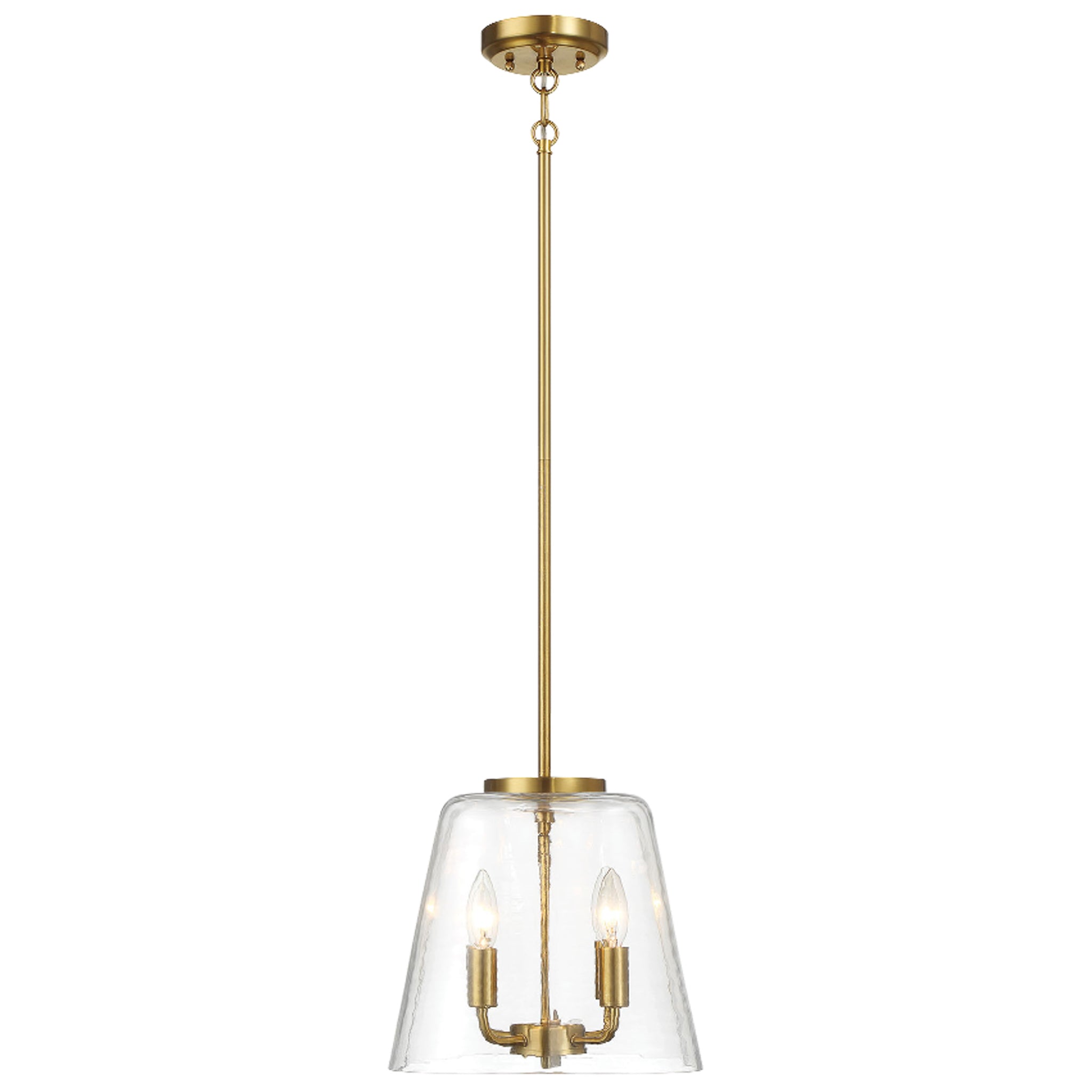 Soiree Four Candle Lights Pendant With Clear Glass - Satin Brass