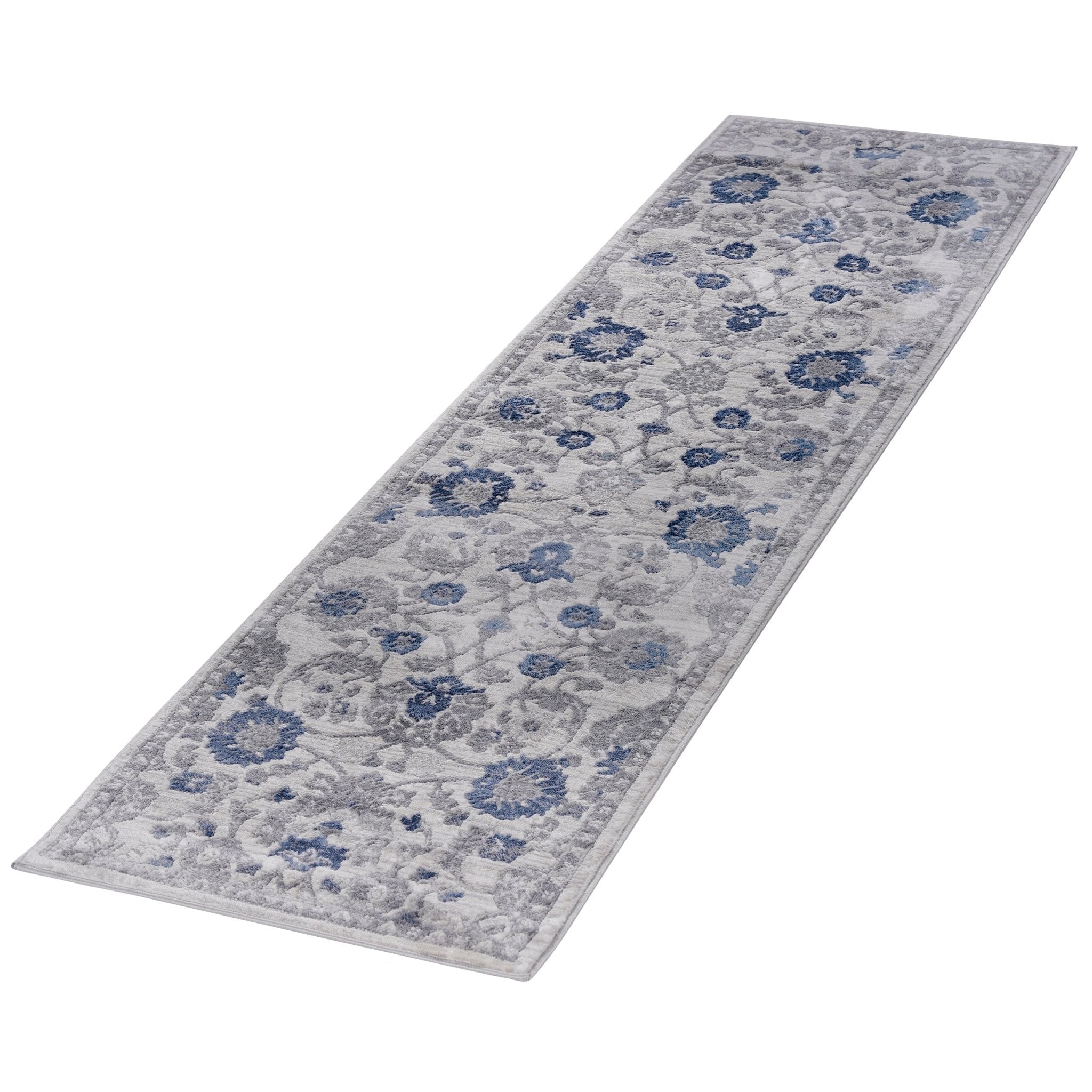 Marfi Blue-Silver Runner Rug 2'2'' x 8' - MidinMod