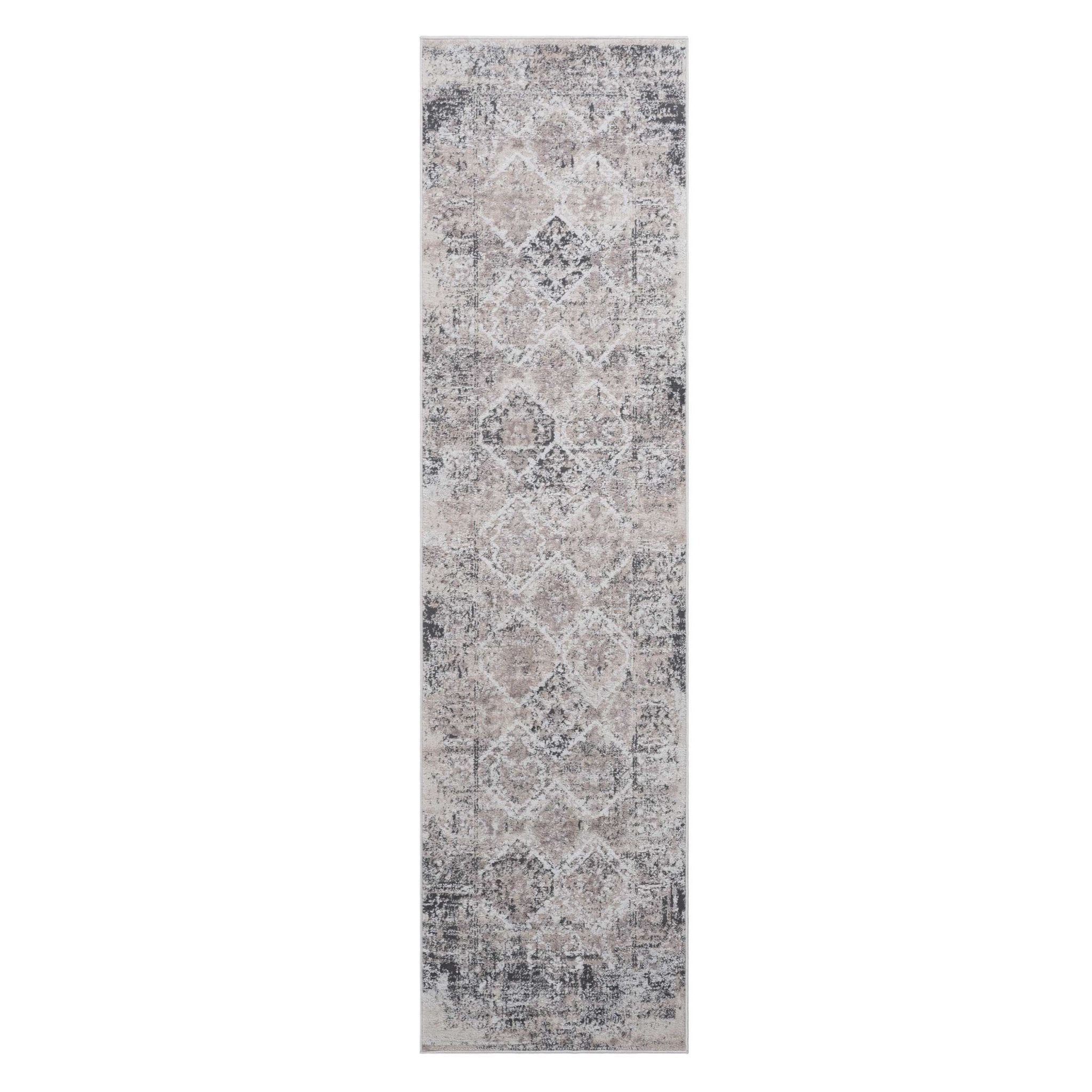 Payas Cream Anthracite Rug Size 2'2'' x 8' - MidinMod