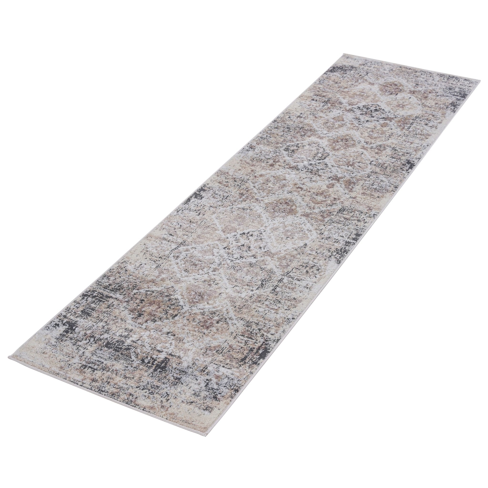 Payas Cream Anthracite Rug Size 2'2'' x 8' - MidinMod