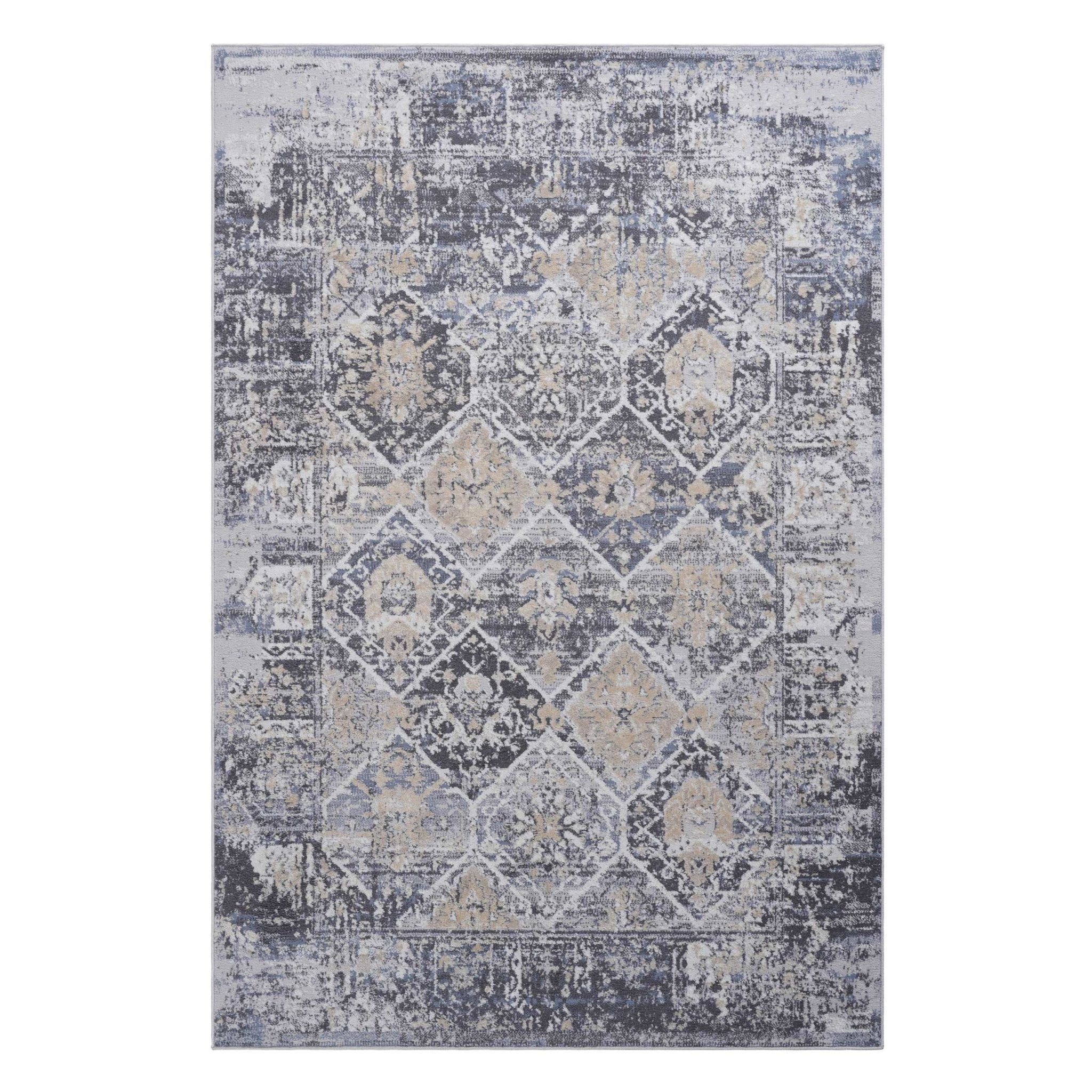 Payas Grey - Blue Rug Size 6'7'' x 9' - MidinMod