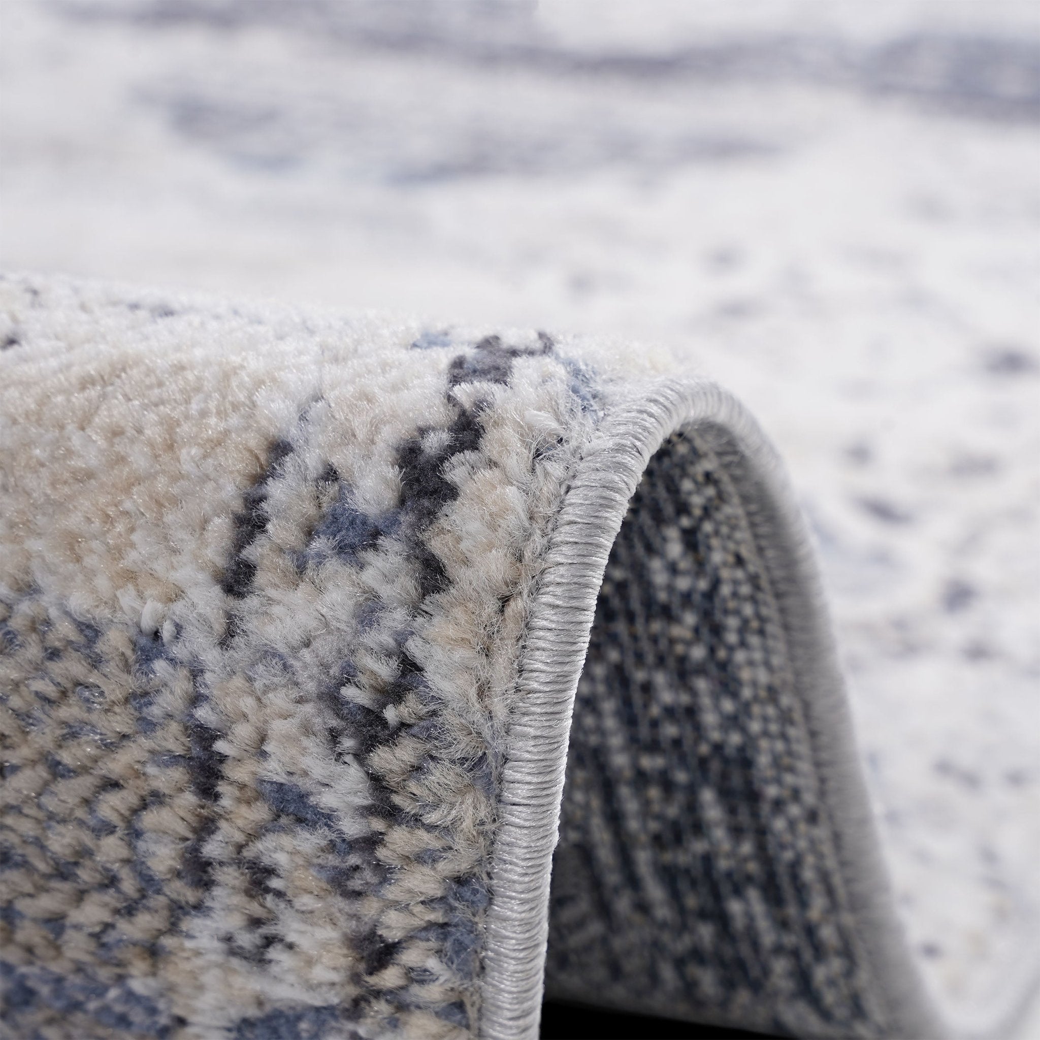 Payas Cream-Blue Runner Rug Size 2'2'' x 8' - MidinMod