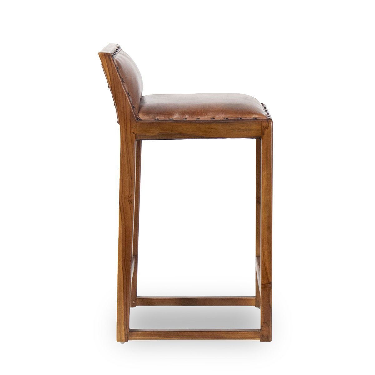 Ataya Genuine Leather Counter Stool (Tan) - MidinMod