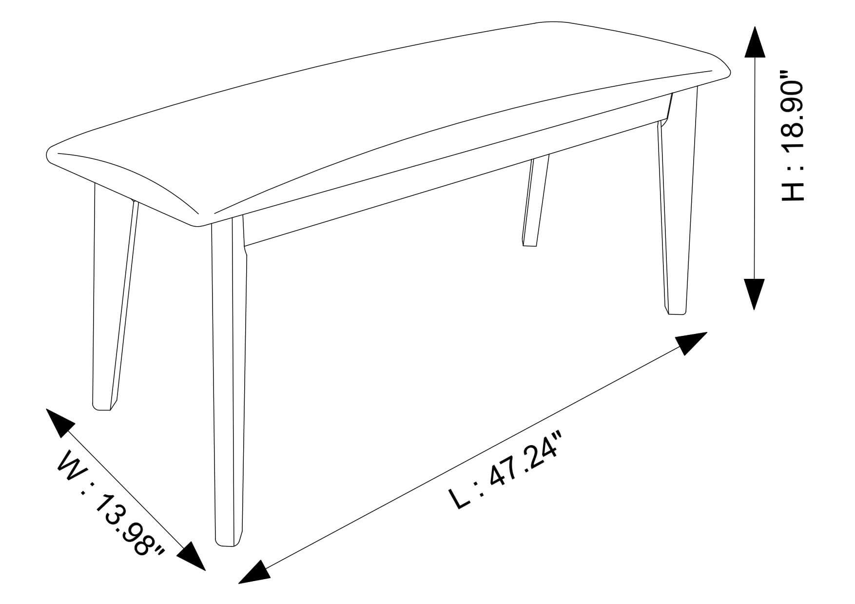 Abbott Bench Large - MidinMod