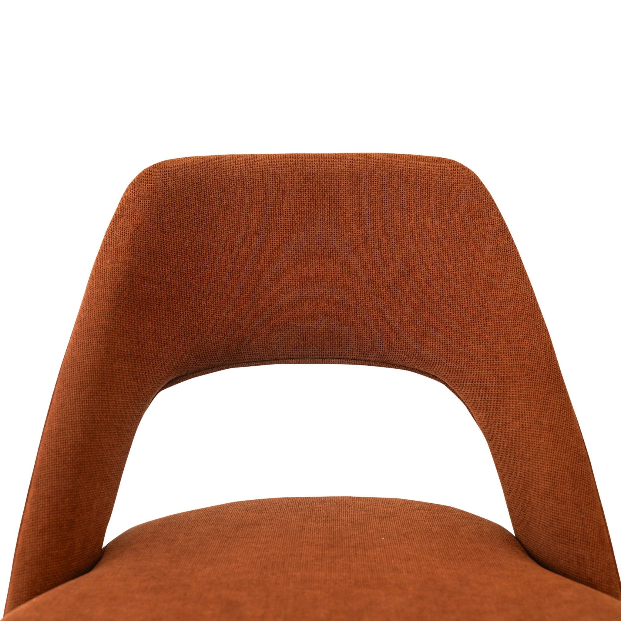 Ariana Modern Dining Chair Burnt Orange Fabric Set of 2 - MidinMod