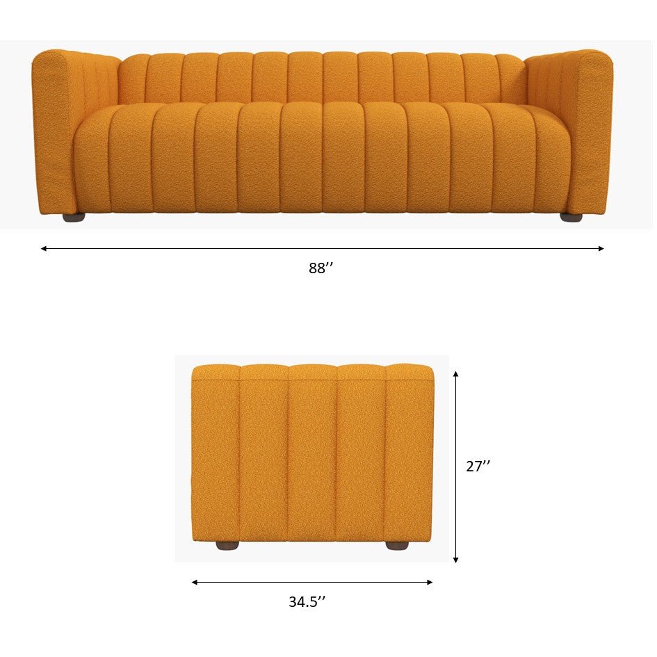 Clara White Boucle Sofa - MidinMod