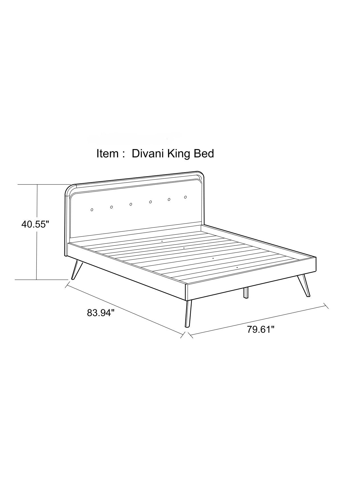 Modern Divani Platform Bed (King) - MidinMod