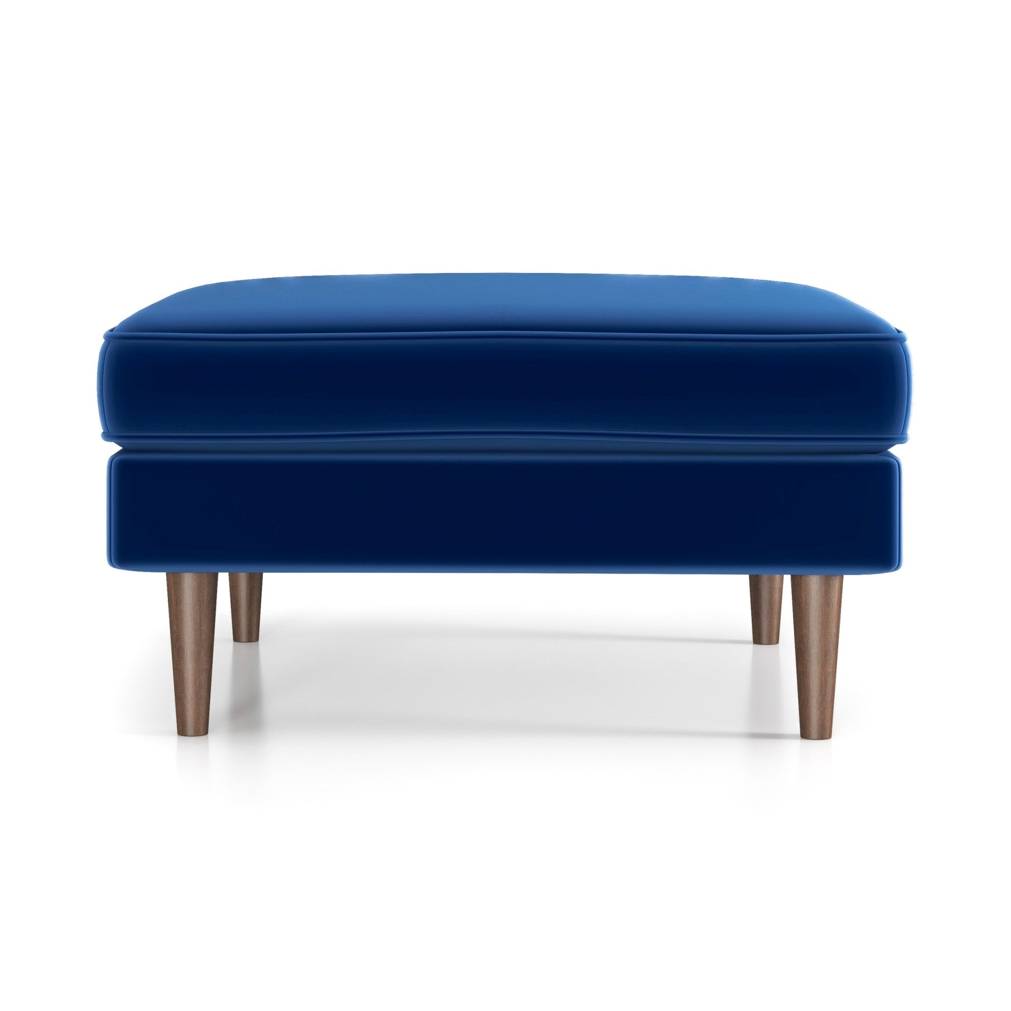Fordham Blue Velvet Ottoman - MidinMod