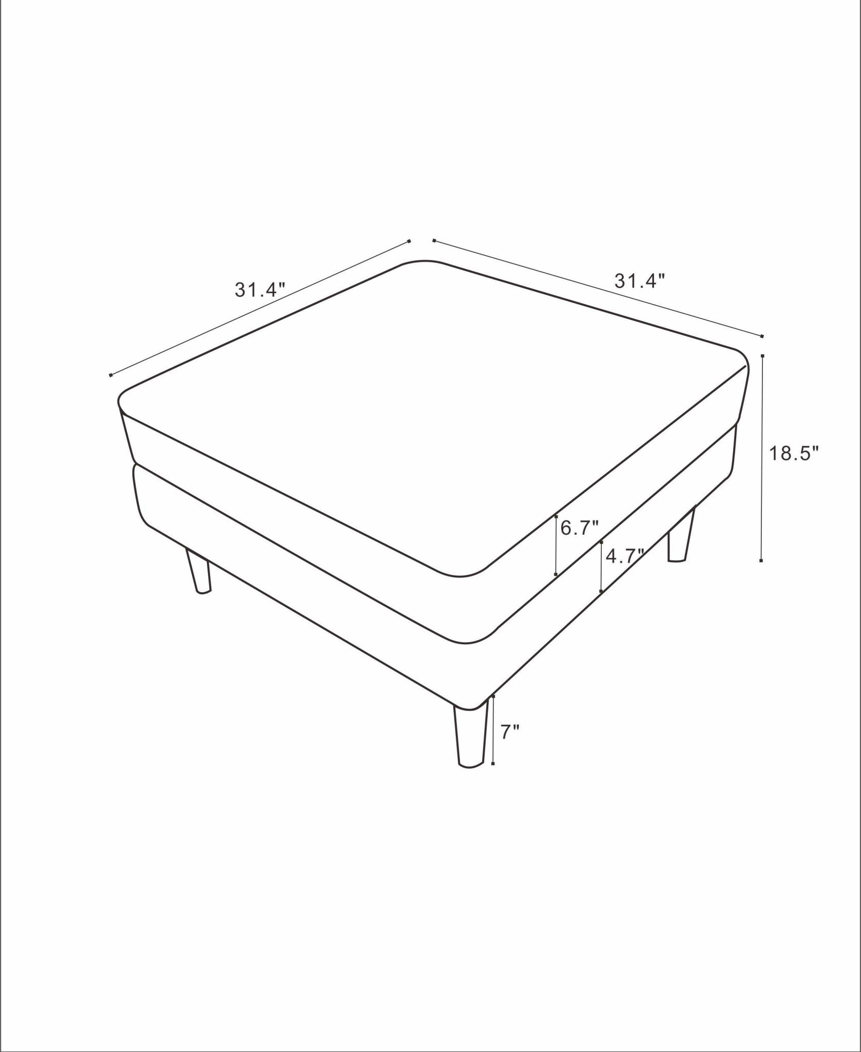 Fordham Teal Velvet Ottoman - MidinMod