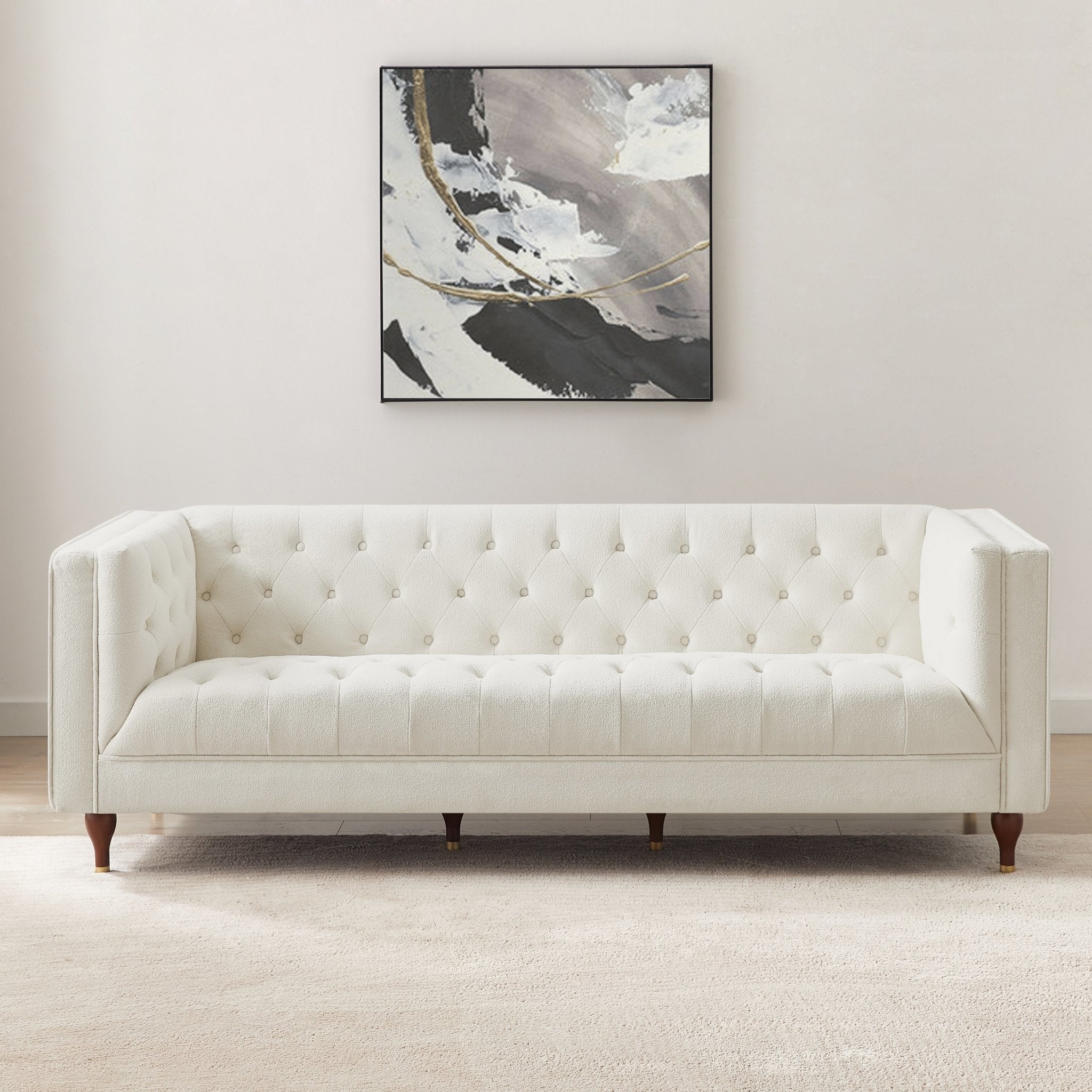 Houston Beige Boucle Modern Sofa - MidinMod