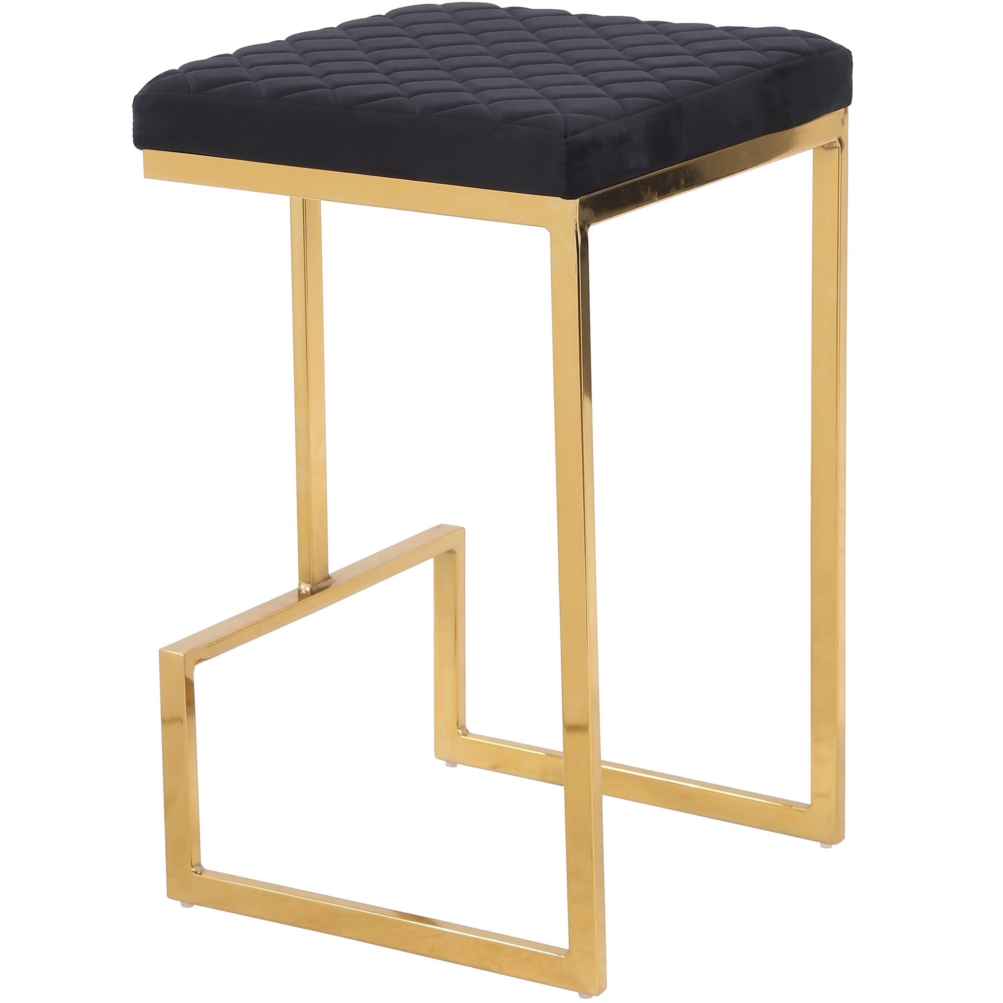 Felicia Black Velvet Counter Stool - MidinMod