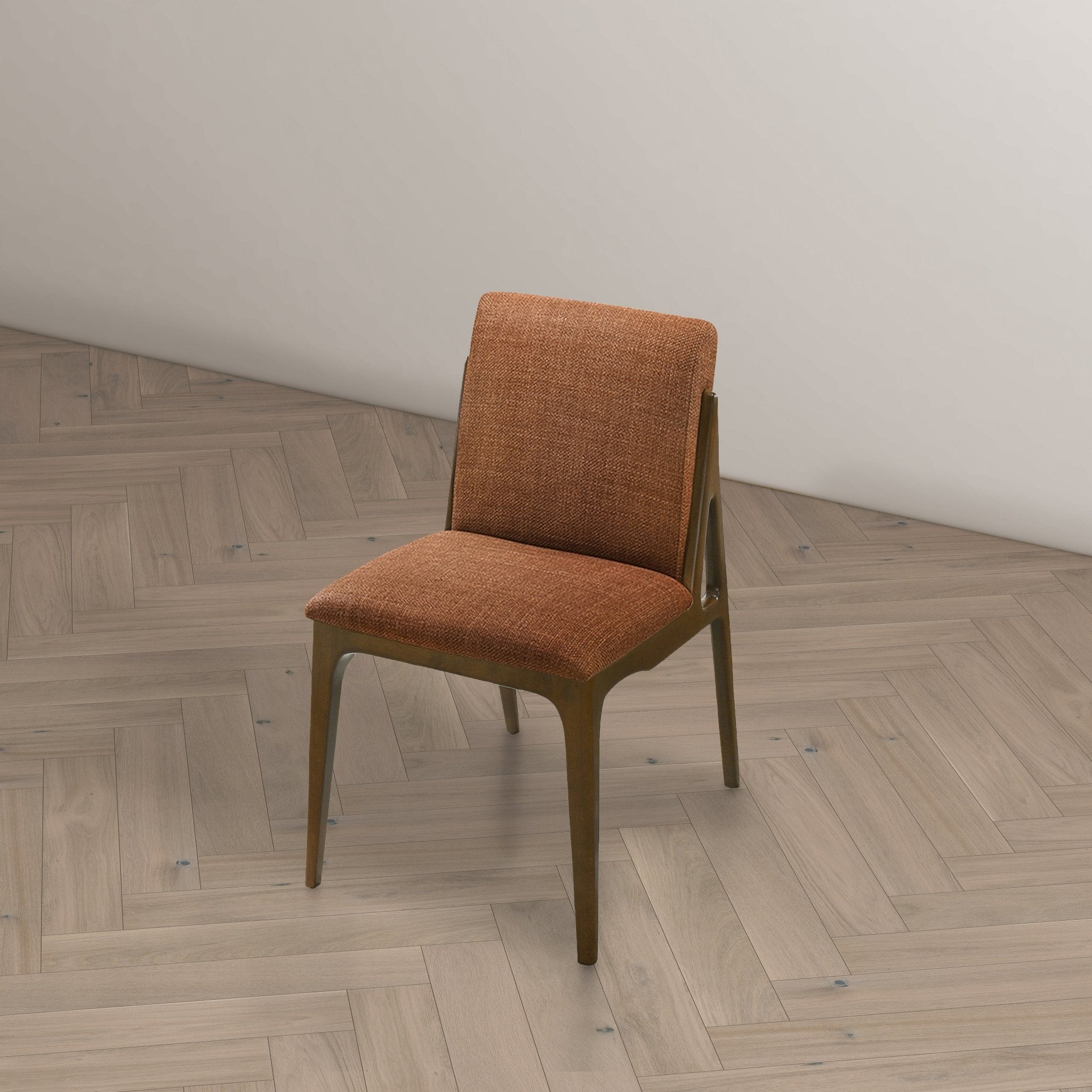 Griffin Orange Fabric Dining Chair Set of 2 - MidinMod
