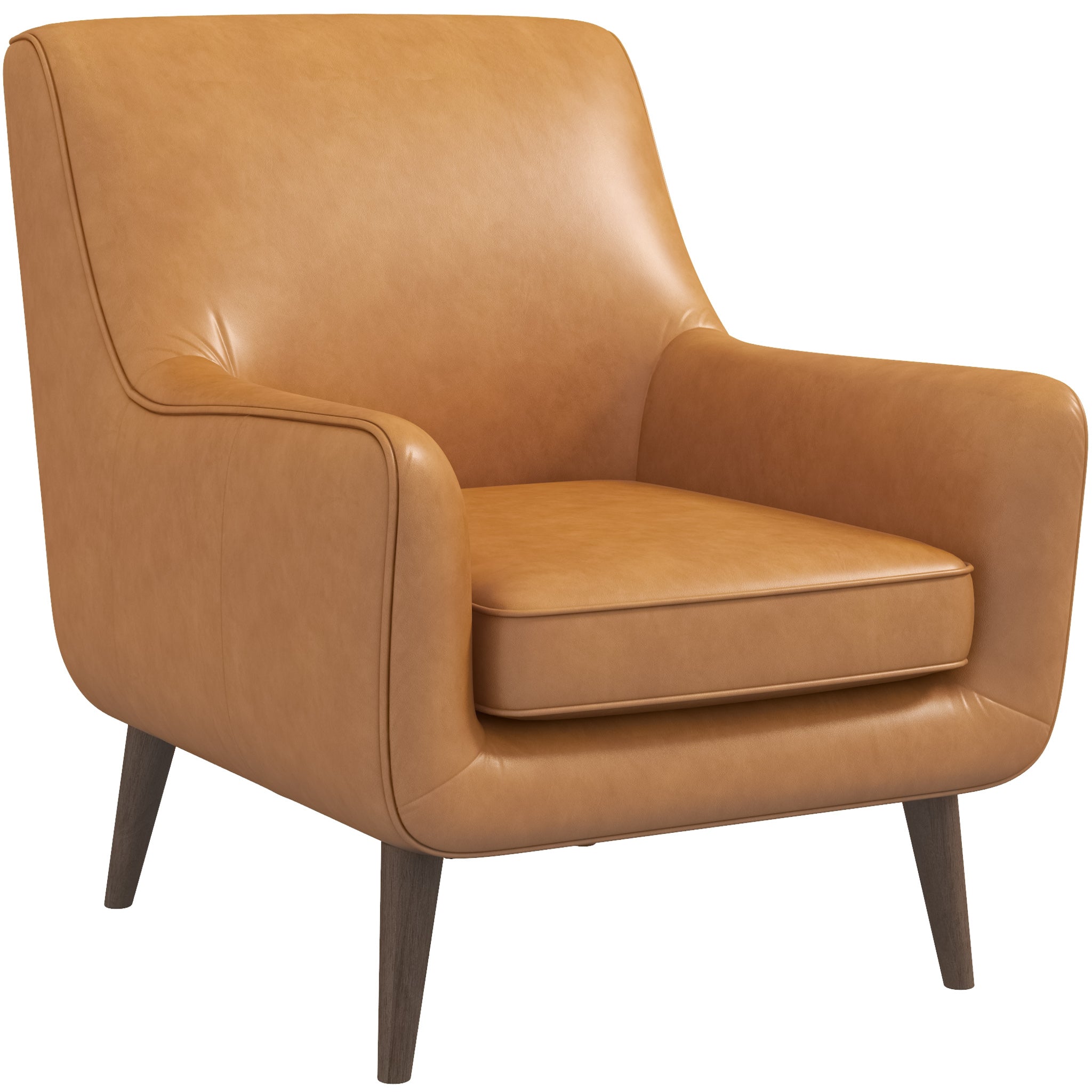 Lexi Tan Leather Lounge Chair - MidinMod