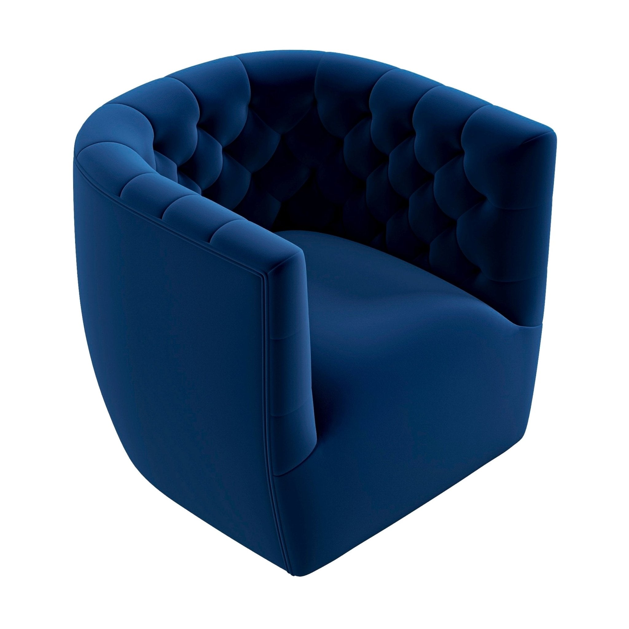 Lotte Blue Velvet Swivel Chair - MidinMod