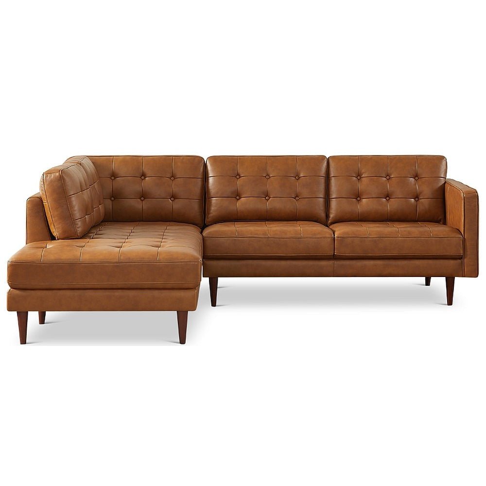 Lugano Leather Sectional Sofa - Left Facing | MidinMod | TX