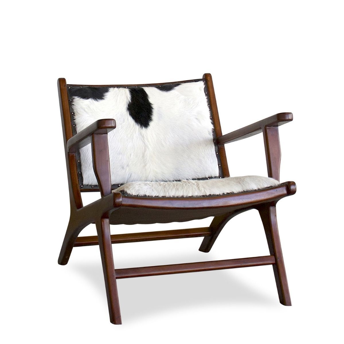 Makasar Black and White Hide Lounge Chair - MidinMod