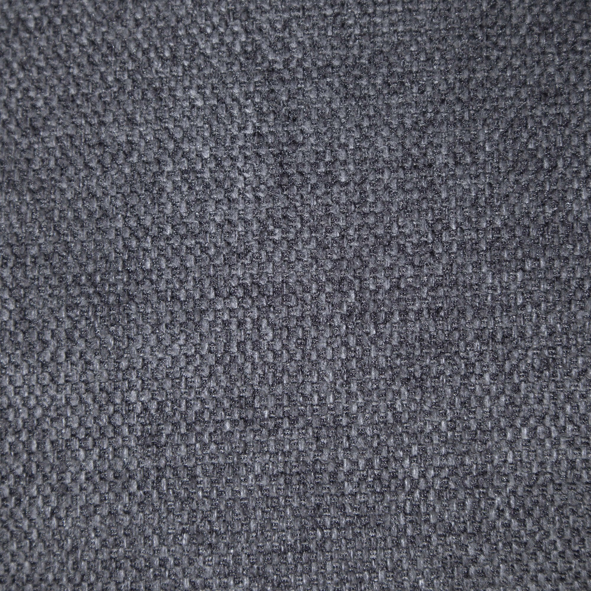 Extreme close-up of the dark gray ottoman fabric, showing a tight woven basketweave texture in charcoal and gray yarns.