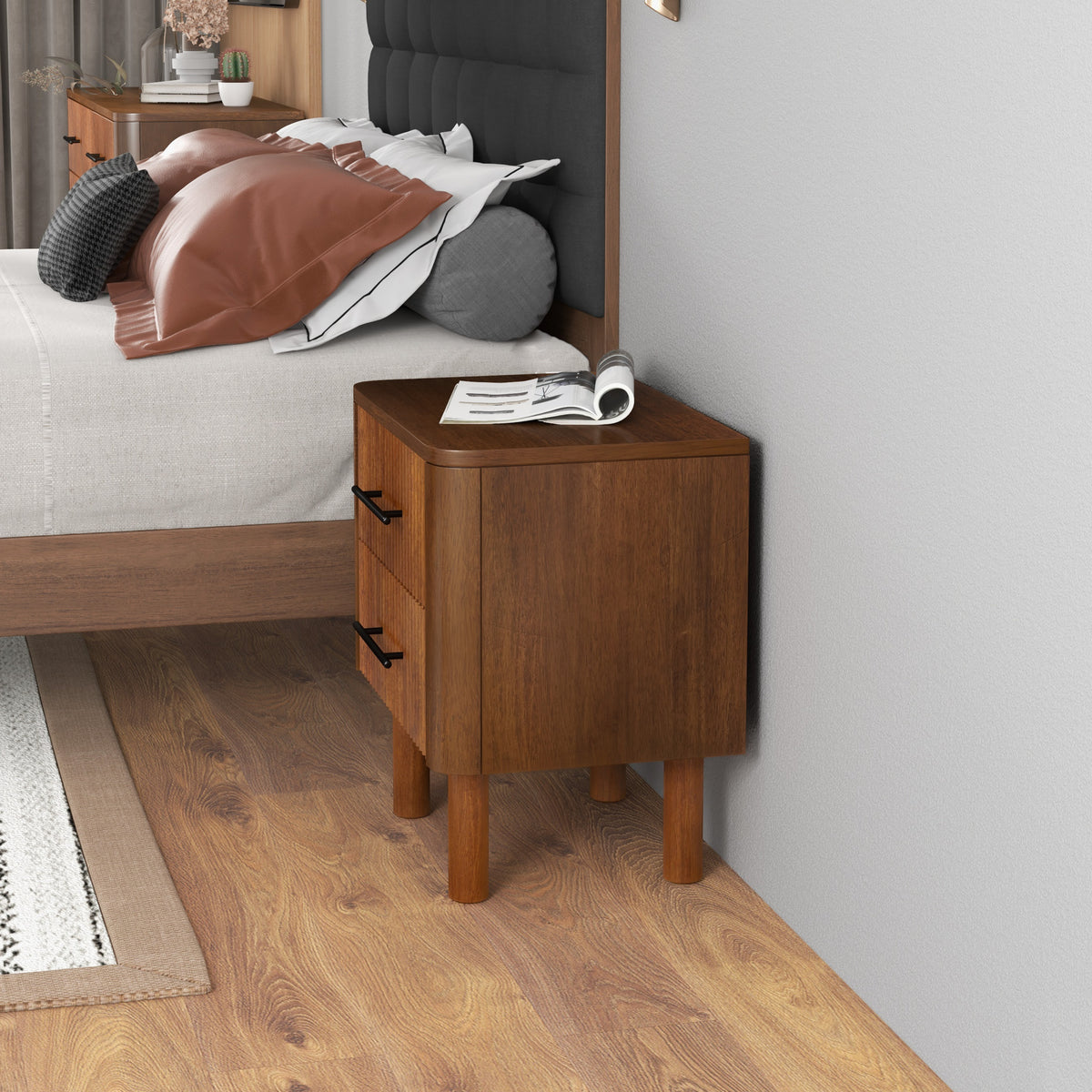 Stanley Nightstand with 2 Drawers - MidinMod
