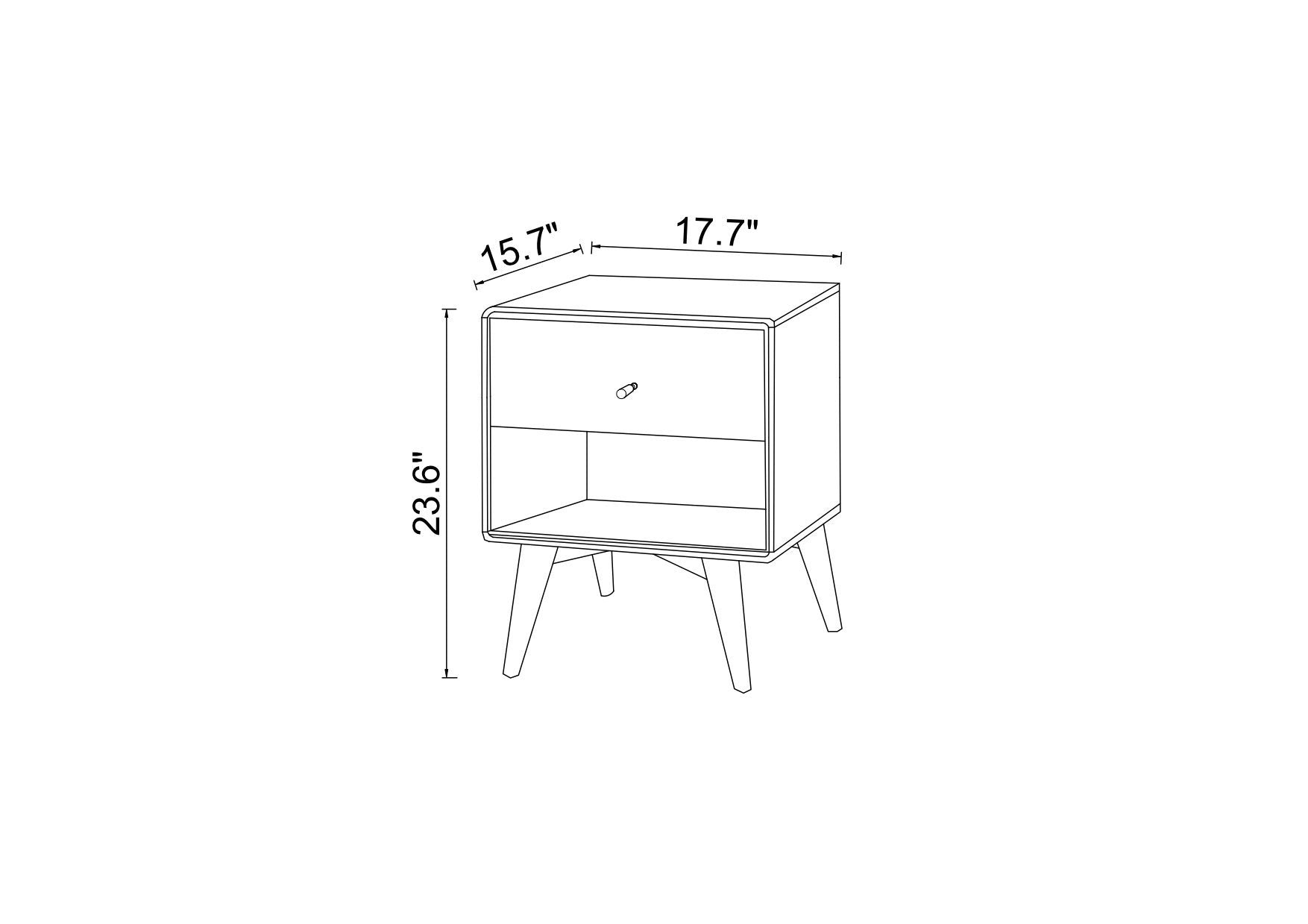 Noak Single Drawer Mid Century Modern Style Night Stand - MidinMod